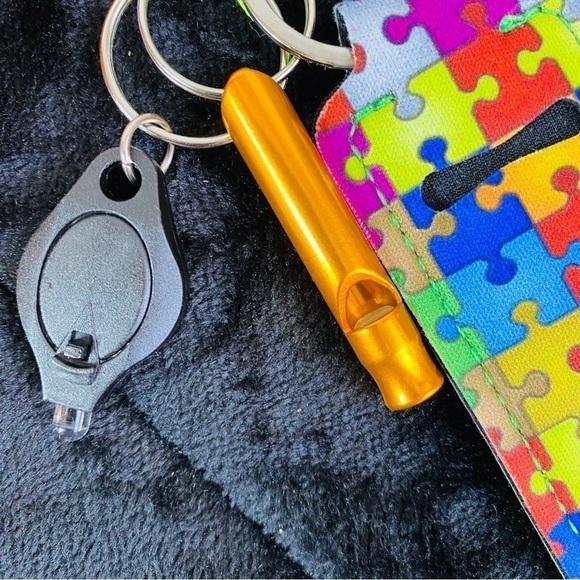 Water Bottle Pocket Key Finder Whistle Flashlight Compass - Picture 8 of 9